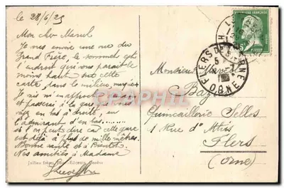 Chamonix — Vila e Glacier dos Bossons — J. 6658 A. — Editor Jullien frères, Genebra — Verso