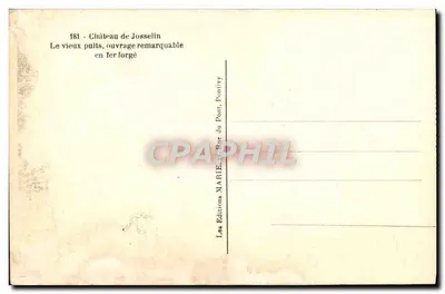 Moderne ansichtkaart Chateau De Josselin Le Vieux Puits Ouvrage Remarquable en Fer Forge — Achterkant