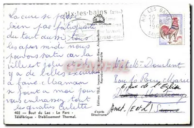 Aix-les-Bains — Souvenir d'Aix-les-Bains — Edizioni TÉLÉ — Verso