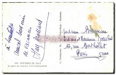 Het gezworen van Lourdes en het Sterkfort — L. Chatagnéan, 92, Cours Victor-Hugo — Bordeaux — Achterkant