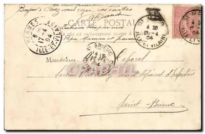 Cartolina d'epoca Cote d'Emeraude St Malo Le Tombeau Du Chateaubriand — Verso