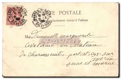 Mantes-la-Jolie - Most i Kościół Najświętszej Maryi Panny — Beaumont frères, wyd. Mantes — Rewers