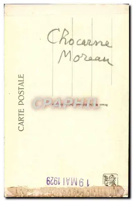 Bilhete postal antigo Um Dressage Chocarne Moreau Cão — Verso