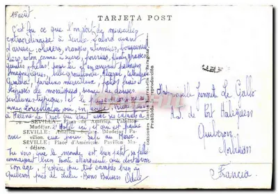 Palacio de Mudejar — Pavillon de l'Amérique — éditeur Tarjeta Post — Verso
