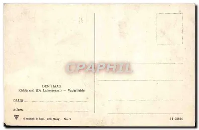 Ridderzaal (De Lairessezaal) — Pai Amoroso — Weenenk & Snel, den Haag, No. 9 — Verso