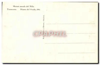 Moïsès zbawiony z Nilu — Tintoretto — Wydawnictwo Forthausser y Menet, Madryt — Rewers