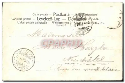Liebesgeflüster — J. Bernárd, pinx. — Carta postal artística No. 334, Berlin N. Kunst- und Verlags-Anstalt — Verso