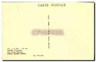 Trzy Cienie — Rodin — wydawca Nathan, nr 454 — Rewers
