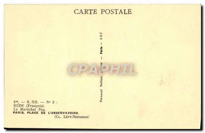 Marzhal Ney — Plac Obserwatorium — Wydawca Nathan, Paryż — Rewers