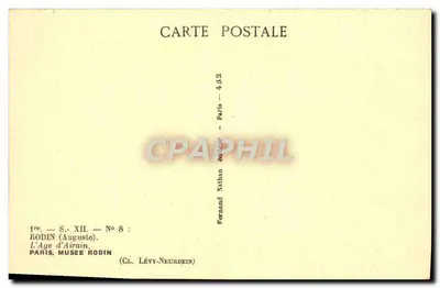 L'Âge d'Airain — Rodin — seria XII, nr 8 — wydawca Lévy-Neurdein — Rewers