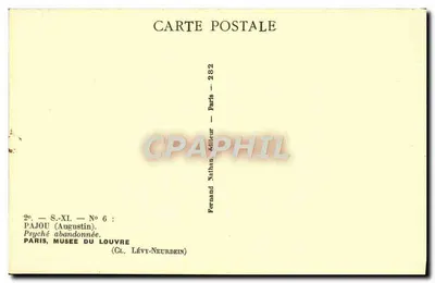 Psique abandonada — estátua do museu do Louvre — editor Pajou (Augustin), n° 6 — Verso