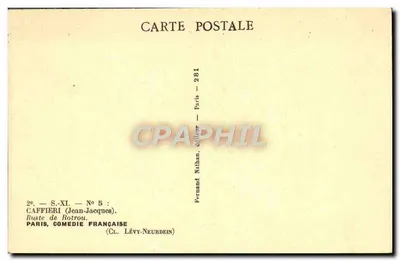Portret Rotrou — Jean-Jacques Caffieri — wydawca Lévy-Neurdein, Paryż — Rewers