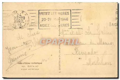 Widok miasta Aïdez-les-Mères — Wydawca L. Gilletta & Cie, n°607 — Rewers