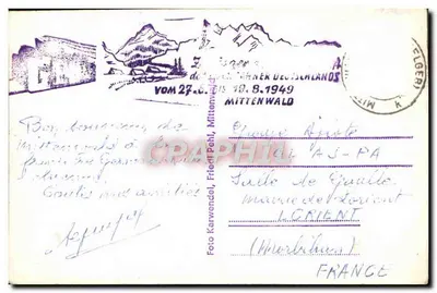 Widok z Gries na Karwendel (2385m) — Fotografia Friedl Pehl, Mittenwald — Rewers