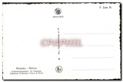 Mechele - Cattedrale di San Rombaut - Sedia della Verità — Editore Thill, n° 78 — Verso