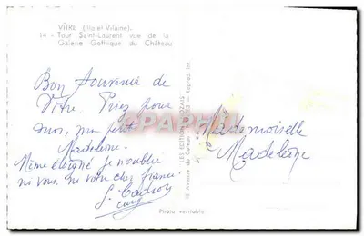 VITRE (Ille et Vilaine) — Wieża Świętego Laurenta widziana z Gotyckiej Galerii Zamku — Les Éditions Coteau — Rewers
