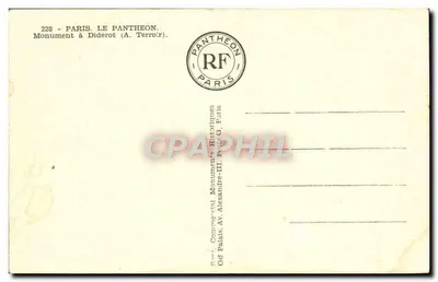 Paryż / Panteon — Pomnik Diderota — wydawca Alexandre-III, Paryż — Rewers