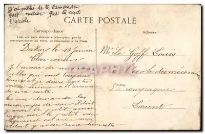 Dakar — Camp de Ouakam (Infanterie Coloniale) — éditeur Al Fortier, Dakar, n° 54 — Verso
