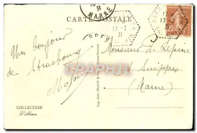 Strasbourg — Vue prise des ponts couverts — Imp. Ed. Braun & Cie, Strasbourg, n°52 — Rewers
