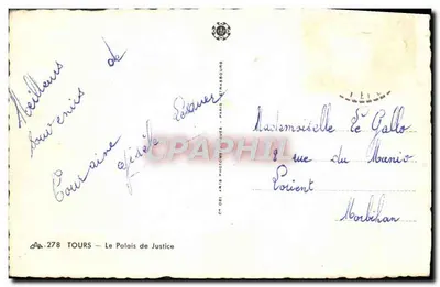 Tours — Le Palais de Justice — éditeur CAP — Verso