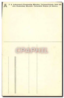 Retrato do artista — Palma Vecchio — (Munique) — editor F.A. Ackermann's Kunstverlag, série 246 — Verso