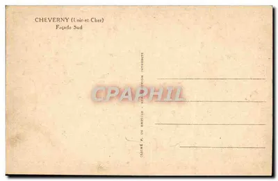 Zamek Cheverny — Front Południowy — Cliché P. de Bertier — Rewers