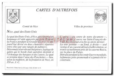 NICE — O Quai dos Estados Unidos e a Ponte-Passeio — Édito-Service SA, n° 184 — Verso