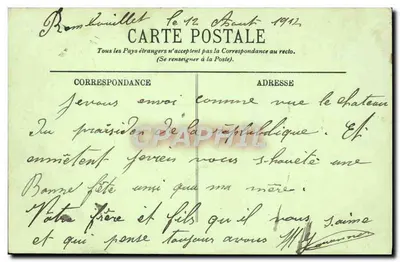 Rambouillet — El Castillo, lado oeste — LL. n°114 — Reverso