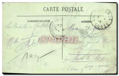 Tarjeta postal antigua La Rochelle Port Peche Vista Tomada de la Torre Saint Nicolas Barcos — Reverso