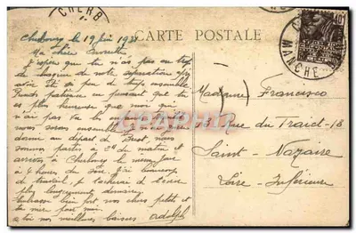 Cherbourg - Panorama da Baía e do Antigo Portão — Coleção A. De Aditeure, Chéron — Verso