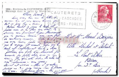 Okręgi Cauterets — Pasterze w dolinie Marcécau — Éditions Jové, n° 1604 — Rewers