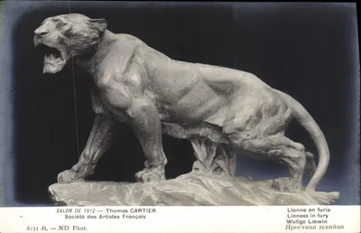Leão furioso — Escultura de Thomas Cartier — Salão de 1912, Sociedade dos Artistas Franceses