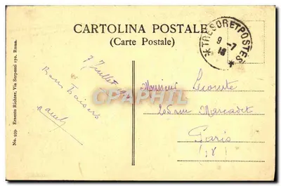 Stara pocztówka Roma Michetti La Pastorella Mouton Berger — Rewers