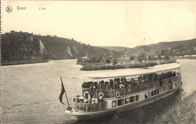 Poir L'île — vista de barco turístico no rio — editor Nels, Bruxelas