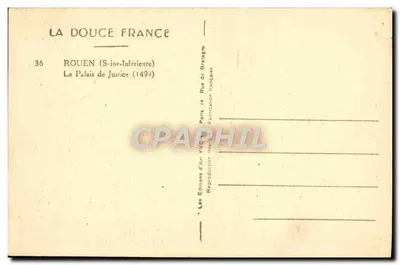 Rouen (Seine-Inférieure) — Pałac Sądowy (1499) — Les Éditions d'An VVG — Rewers