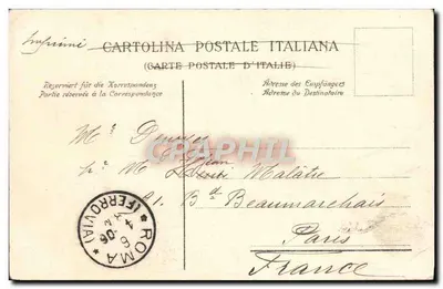 Stara pocztówka Rzym Monument do Giuseppe Garibaldi na Monte Gianicolo Opera Della — Rewers