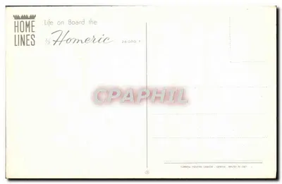 Vie à bord du Homeric — Home Lines — n° 26000.T — Rewers