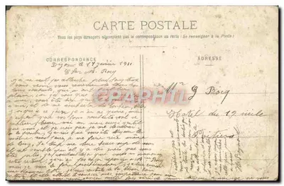 Stara pocztówka Bourgogne Historyczna Dijon Starszy — Rewers