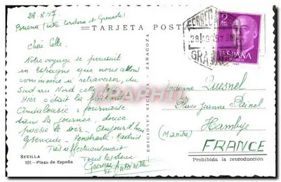Sevilla — Plac Hiszpański — Wydawnictwo Sigilia, nr 101 — Rewers