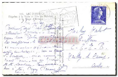 Lago de Annecy — Regatas a vela y fiesta de la Navidad — Edición MIGNOD — Reverso