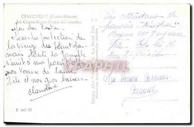 Chaumont (Haute-Marne) — Grotta Notre-Dame-de-Lourdes — Wydawnictwo Sztuki « Yvan » — Rewers