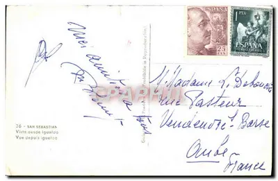 San Sebastián — vue depuis Iguelao — éditeur Galería Pascual — Verso