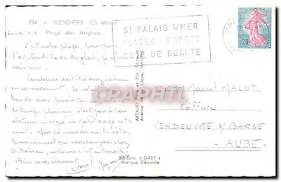 Plage des Anglais — Meschers-sur-Gironde — publisher Artaud & Fils, Nantes — Back