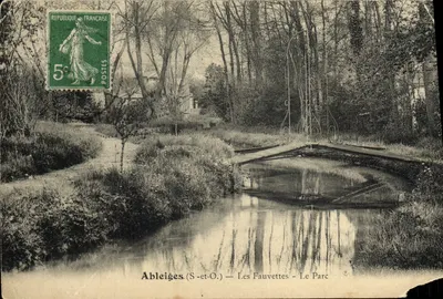 Bilhete postal antigo Ableiges As Fauvettes O Parque