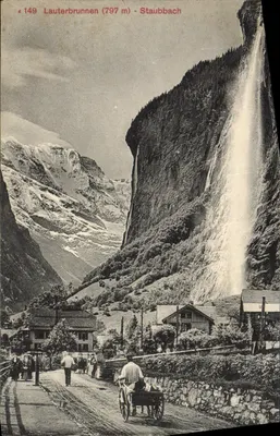 Lauterbrunnen (797 m) — Staubbach — Edição Photoglob, Zurique, n° 149
