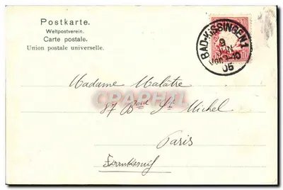 Bad Kissingen — Popołudniowy kawiarz przed domem rozmów, Louis Gleser, Leipzig, n°11987 — Rewers