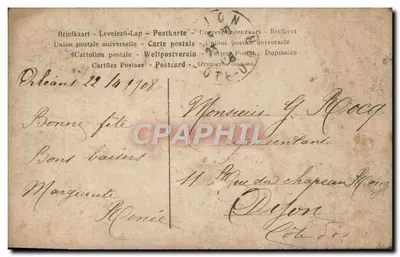 Kobieta w kwiecistej sukni i szalu — Violet Hegner, seria 12814 — wydawca Violet Hegner — Rewers