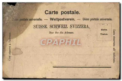 Stara pocztówka Lausanne Duży Most i Dom Mercier — Rewers