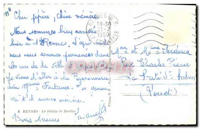 Rennes - Pałac Sądowy — Wydawnictwo Francuskie, nr 8 — Rewers