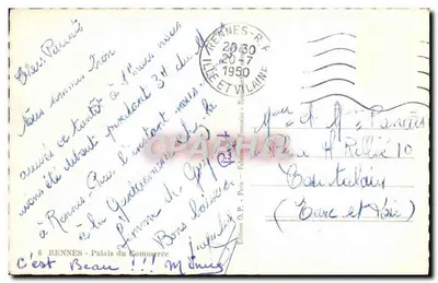 Rennes - Pałac Handlowy — Wydawca O.P. - Paryż, nr 6 — Rewers